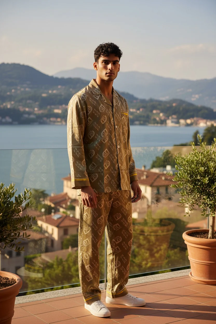 Monza Italy Men’s Gold Sleepwear Set