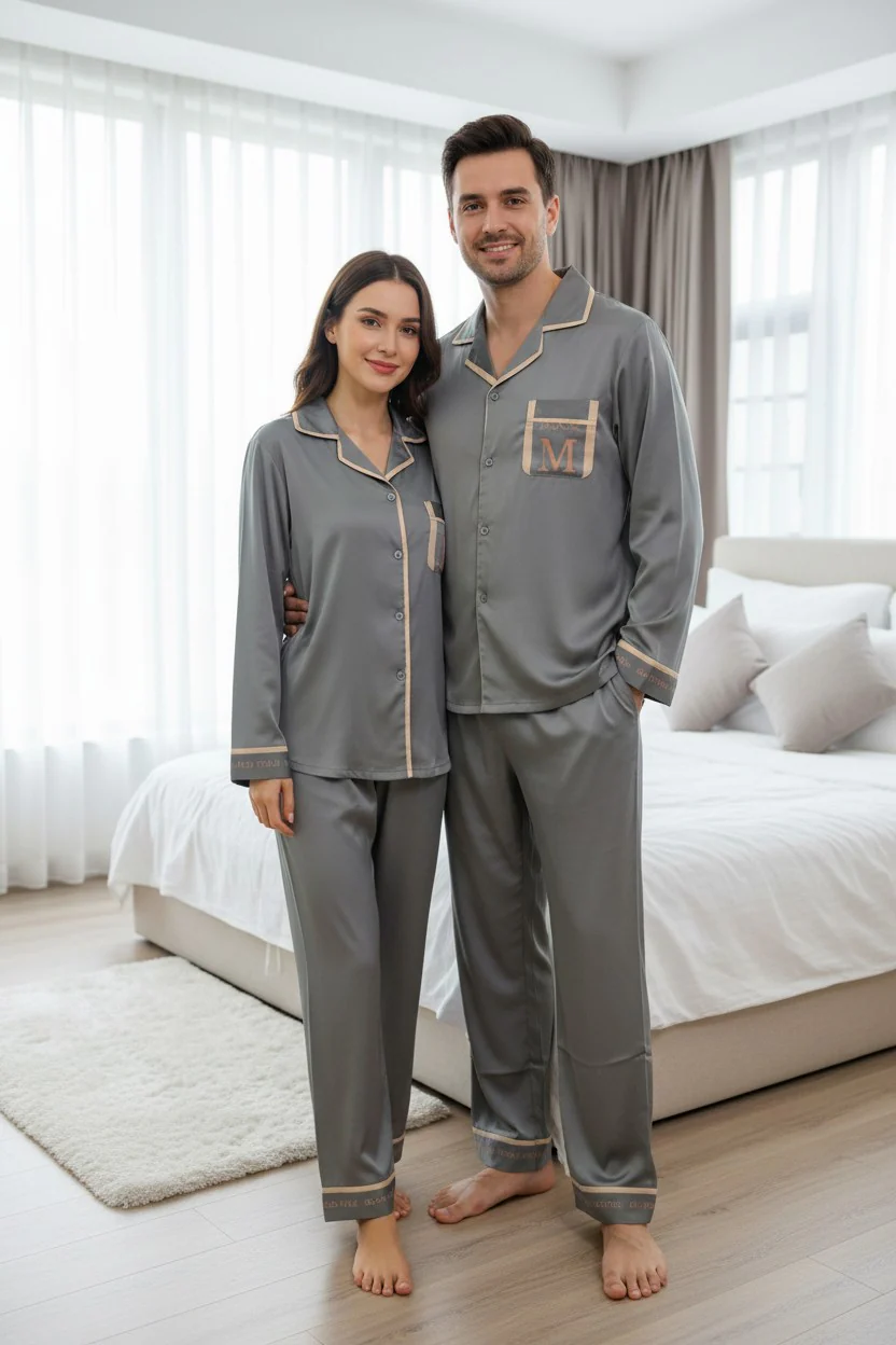 Monza Italy Unisex Charcoal Grey Sleepwear Set