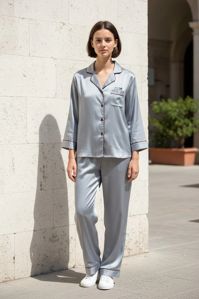 Monza Italy Women’s Grey Sleepwear Set - Image 2