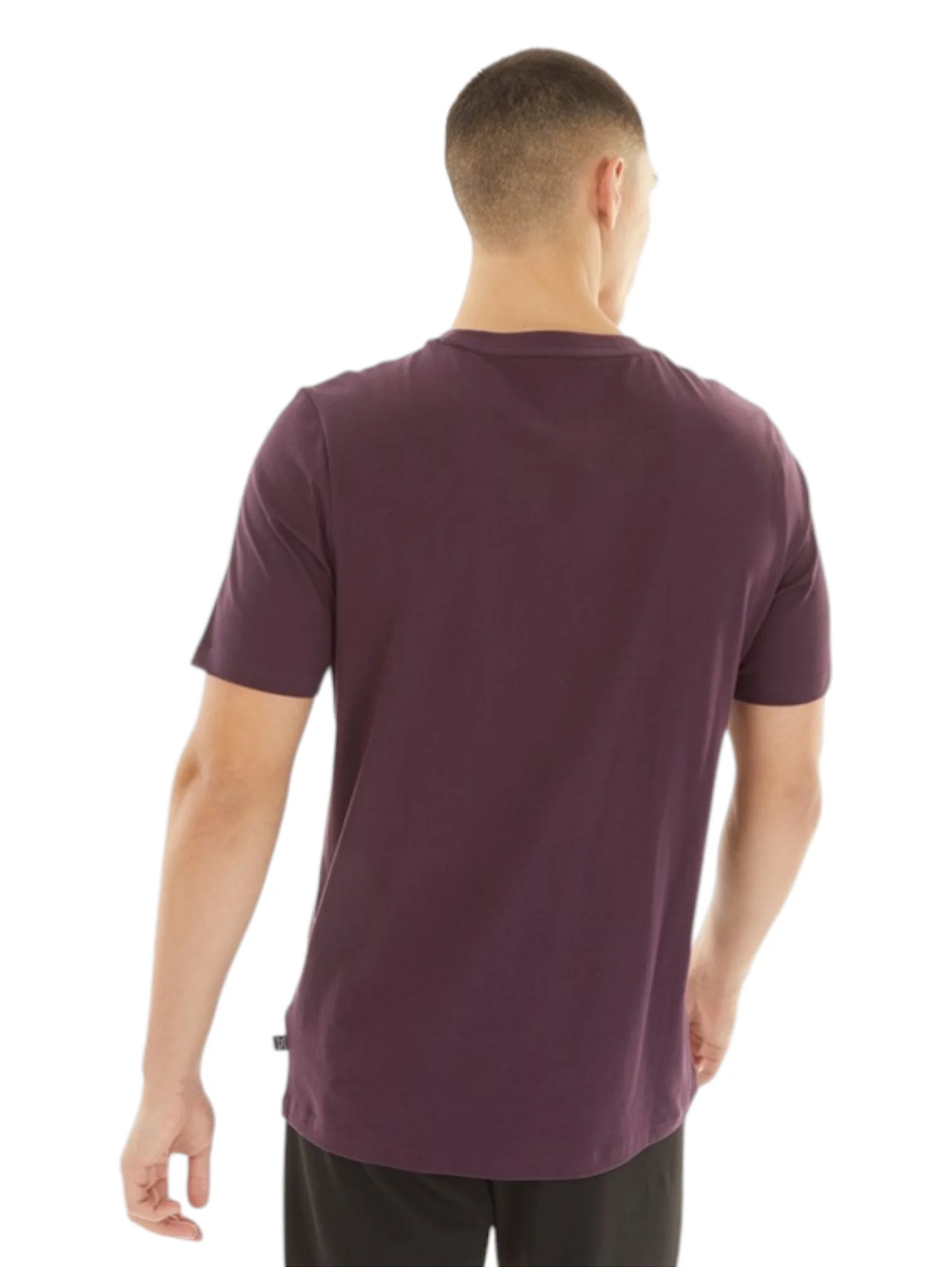 Puma Men’s Aubergine Essentials Tape T-Shirt - Image 2