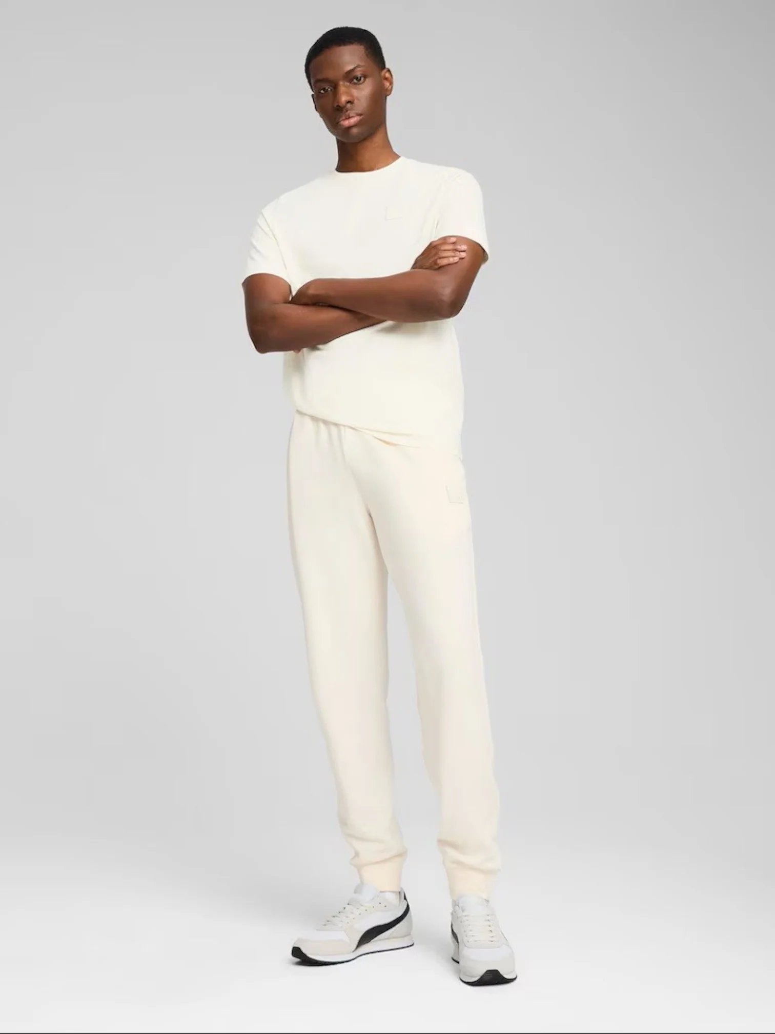Puma Men’s Beige Essentials Tape T-Shirt - Image 3