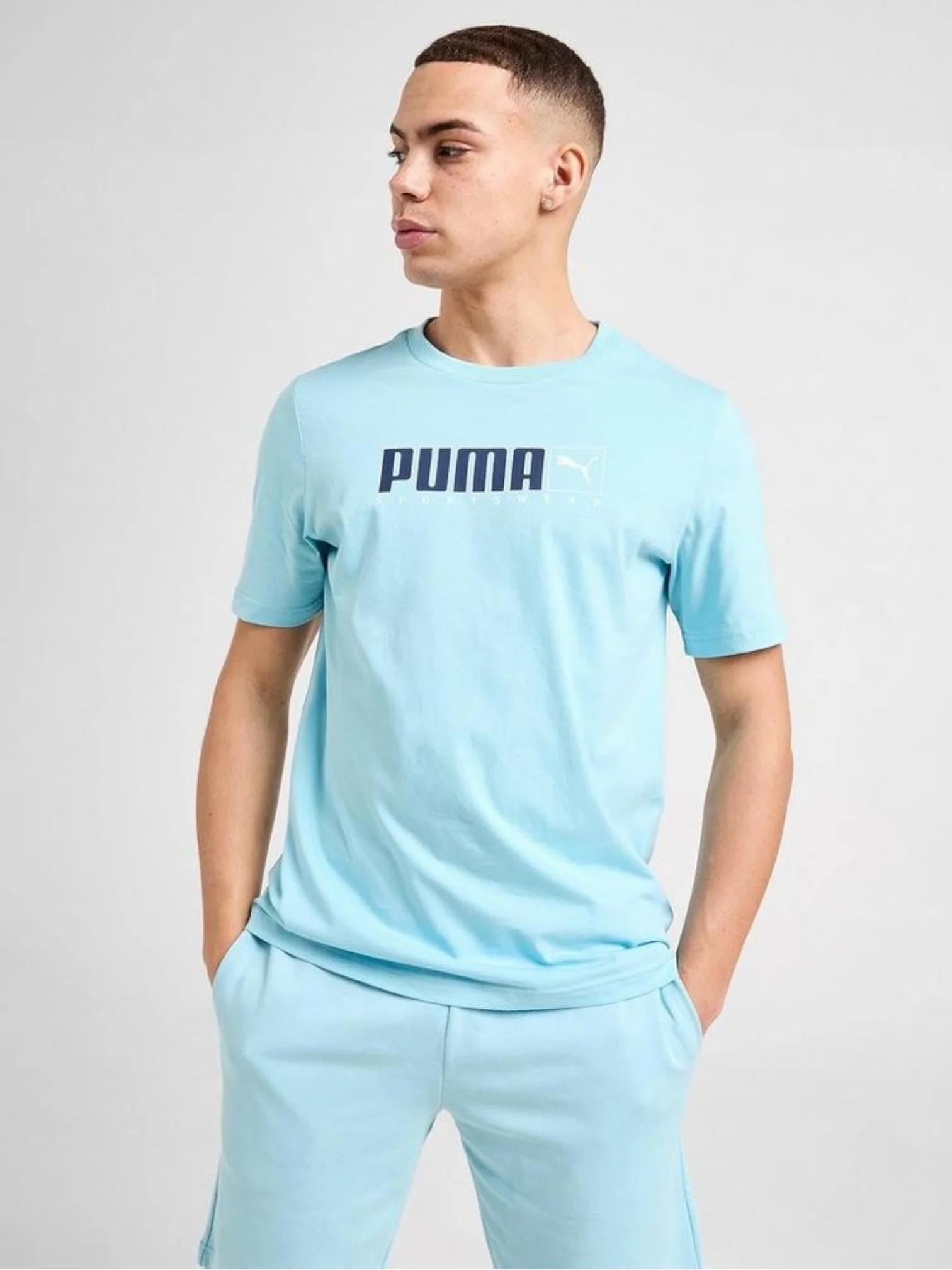 Puma Men’s Blue Sportswear T-Shirt - Image 2