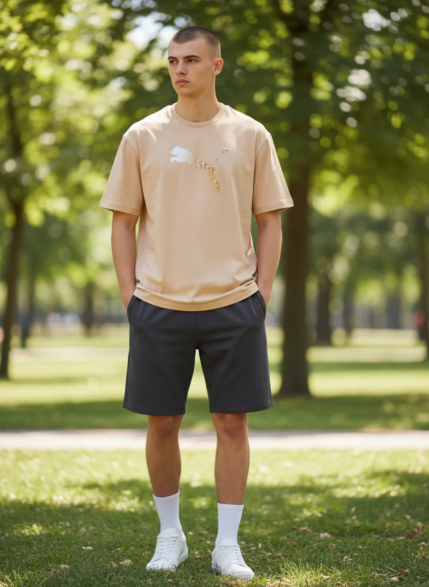 Puma Unisex Beige Sportswear T-Shirt
