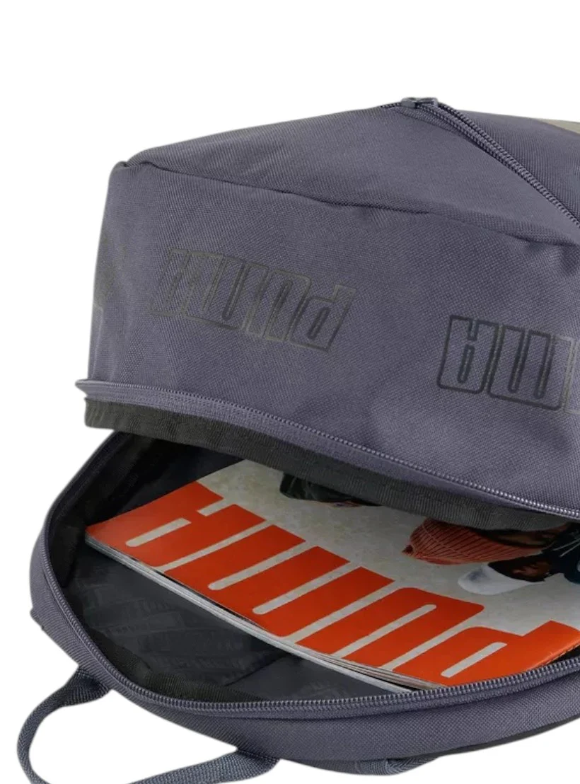 Puma Unisex Galactic Gray Logo Print Backpack - Image 3