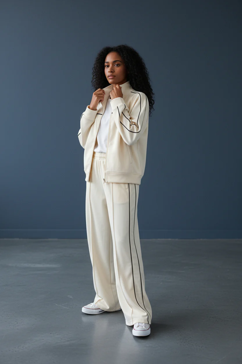 Roncato Women’s Cream Velvet Jacket & Pants Set