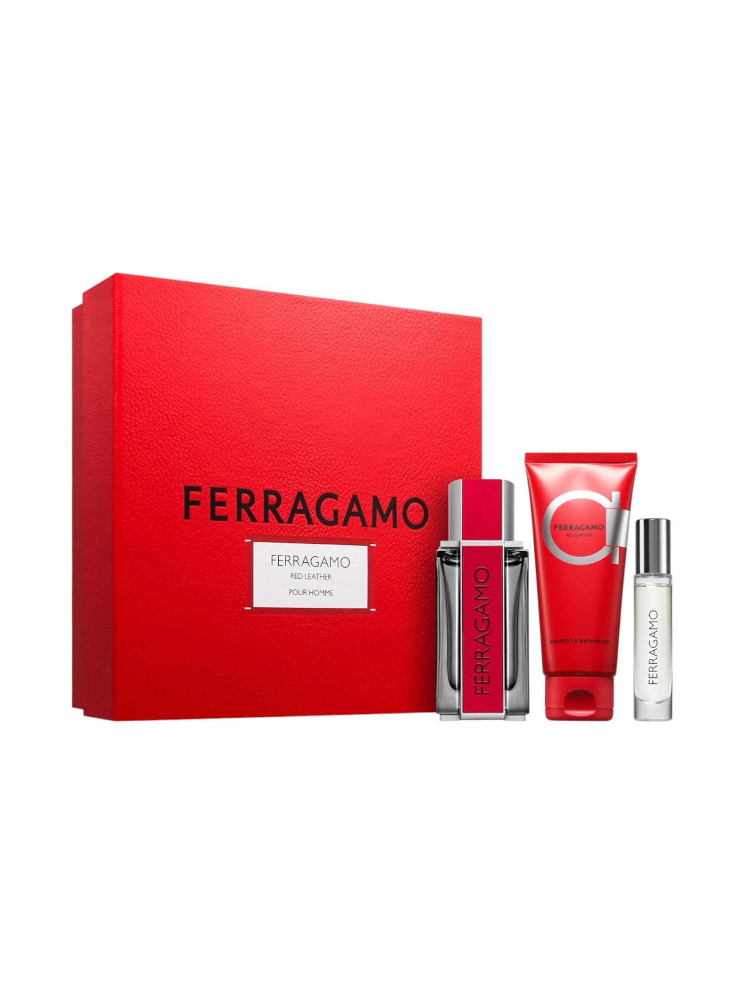 Salvatore Ferragamo Red Leather Men's Gift Set EDP 100 ml