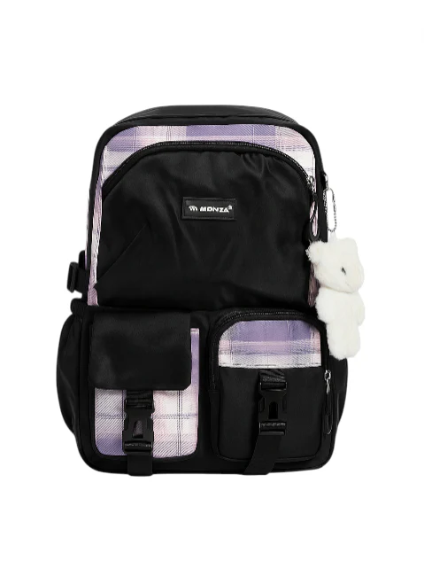 Monza Kids’ Multi-Pocket School Backpack with Bear Charm (KL-9556-1)