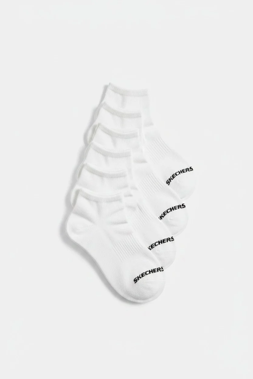 Skechers Boy’s 12-Pack White Low-Cut Cotton Socks