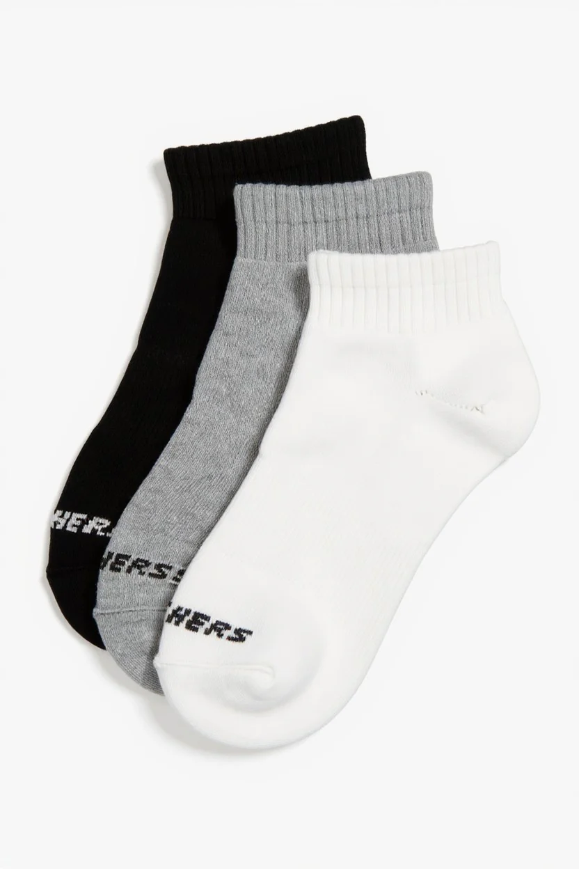 Skechers Men’s 10-Pack Black, White & Grey Low-Cut Cotton Socks