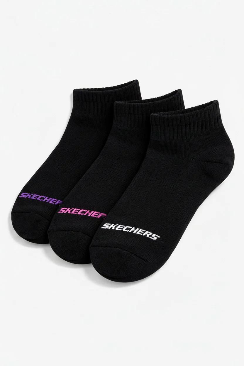 Skechers Women’s 10-Pack Black Low-Cut Cotton Socks - Image 2